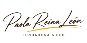 logotipo elegante de paola reina león